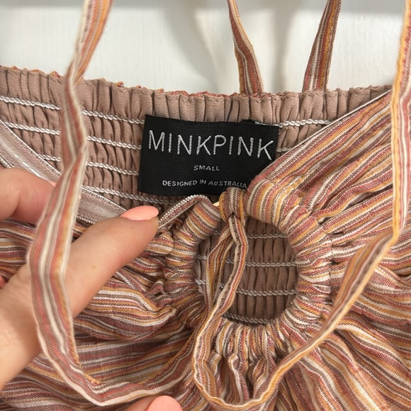 Rose pink stripes perk-a-boo sundress - Picture 3 of 4